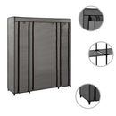 tsilova vidaXL Kleiderschränke Stoffschrank mit Fächern Kleiderstangen Grau 150x45x176cm
