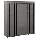 tsilova vidaXL Kleiderschränke Stoffschrank mit Fächern Kleiderstangen Grau 150x45x176cm