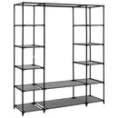 tsilova vidaXL Kleiderschränke Stoffschrank mit Fächern Kleiderstangen Grau 150x45x176cm