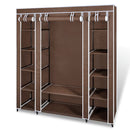 tsilova vidaXL Kleiderschränke Stoffschrank mit Fächern und Stangen 45×150×176 cm Braun