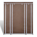 tsilova vidaXL Kleiderschränke Stoffschrank mit Fächern und Stangen 45×150×176 cm Braun