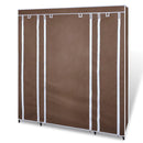 tsilova vidaXL Kleiderschränke Stoffschrank mit Fächern und Stangen 45×150×176 cm Braun