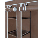 tsilova vidaXL Kleiderschränke Stoffschrank mit Fächern und Stangen 45×150×176 cm Braun