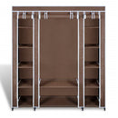 tsilova vidaXL Kleiderschränke Stoffschrank mit Fächern und Stangen 45×150×176 cm Braun