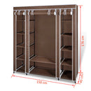 tsilova vidaXL Kleiderschränke Stoffschrank mit Fächern und Stangen 45×150×176 cm Braun