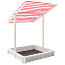 tsilova vidaXL Sandkästen Sandkasten mit Verstellbarem Dach Tannenholz Weiß und Rot UV50