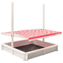 tsilova vidaXL Sandkästen Sandkasten mit Verstellbarem Dach Tannenholz Weiß und Rot UV50
