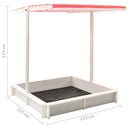 tsilova vidaXL Sandkästen Sandkasten mit Verstellbarem Dach Tannenholz Weiß und Rot UV50