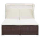 tsilova vidaXL Sonnenliegen 2-Personen-Sonnenliege mit Auflage Poly Rattan Braun