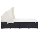 tsilova vidaXL Sonnenliegen 2-Personen-Sonnenliege mit Auflage Poly Rattan Schwarz