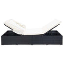tsilova vidaXL Sonnenliegen 2-Personen-Sonnenliege mit Auflage Poly Rattan Schwarz