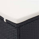 tsilova vidaXL Sonnenliegen 2-Personen-Sonnenliege mit Auflage Poly Rattan Schwarz