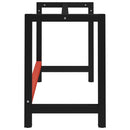 tsilova vidaXL Tischbeine Werkbankgestell Metall 120x57x79 cm Schwarz und Rot