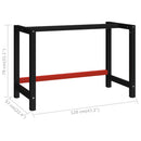 tsilova vidaXL Tischbeine Werkbankgestell Metall 120x57x79 cm Schwarz und Rot