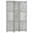 tsilova Tsilova Deutschland Raumteiler 3tlg. Raumteiler Handgeschnitzt Grau 120×165cm Mango Massivholz