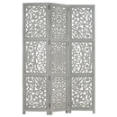 tsilova Tsilova Deutschland Raumteiler 3tlg. Raumteiler Handgeschnitzt Grau 120×165cm Mango Massivholz