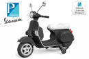 tsilova Menila Piaggio Vespa Schwarz Piaggio Vespa Roller Scooter Kinder Motorrad mit Stützräder 2x 20W 12V 7Ah Lizenz