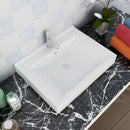 tsilova Tsilova Badezimmer-Waschbecken Luxus-Waschbecken Keramik Rechteckig Weiß mit Hahnloch 60x46 cm