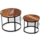 tsilova Tsilova Couchtische 2-tlg. Couchtisch-Set Altholz Massiv Rund 40cm/50cm