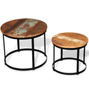 tsilova Tsilova Couchtische 2-tlg. Couchtisch-Set Altholz Massiv Rund 40cm/50cm