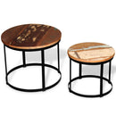 tsilova Tsilova Couchtische 2-tlg. Couchtisch-Set Altholz Massiv Rund 40cm/50cm