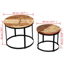 tsilova Tsilova Couchtische 2-tlg. Couchtisch-Set Altholz Massiv Rund 40cm/50cm