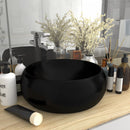 tsilova Tsilova Deutschland Badezimmer-Waschbecken Luxuriöses Waschbecken Rund Matt Schwarz 40x15 cm Keramik