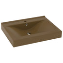 tsilova Tsilova Deutschland Badezimmer-Waschbecken Luxus-Waschbecken mit Hahnloch Matt-Creme 60x46 cm Keramik