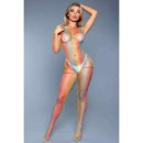 tsilova Tsilova Deutschland Damenunterwäsche Sweet Revenge Fishnet Bodysuit mit Strümpfen - Regenbogen
