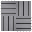 tsilova Tsilova Deutschland Fußböden & Teppichböden Terrassenfliesen 30 Stk. Grau 30 x 30 cm Massivholz Akazie