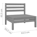 tsilova Tsilova Deutschland Gartenmöbel-Sets 10-tlg. Garten-Lounge-Set Grau Massivholz Kiefer