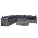 tsilova Tsilova Deutschland Gartenmöbel-Sets 10-tlg. Garten-Lounge-Set mit Kissen Poly Rattan Grau