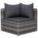tsilova Tsilova Deutschland Gartenmöbel-Sets 10-tlg. Garten-Lounge-Set mit Kissen Poly Rattan Grau