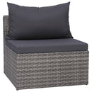 tsilova Tsilova Deutschland Gartenmöbel-Sets 10-tlg. Garten-Lounge-Set mit Kissen Poly Rattan Grau