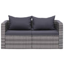tsilova Tsilova Deutschland Gartenmöbel-Sets 10-tlg. Garten-Lounge-Set mit Kissen Poly Rattan Grau