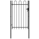 tsilova Tsilova Deutschland Gartentore Zauntor Einzelflügel Gewölbte Spitze Stahl 1 x 1,5 m Schwarz