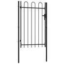 tsilova Tsilova Deutschland Gartentore Zauntor Einzelflügel Gewölbte Spitze Stahl 1 x 1,5 m Schwarz