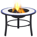 tsilova Tsilova Deutschland Kamine Mosaik-Feuerstelle Blau und Weiß 68 cm Keramik