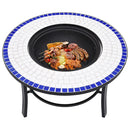 tsilova Tsilova Deutschland Kamine Mosaik-Feuerstelle Blau und Weiß 68 cm Keramik