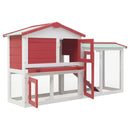 tsilova Tsilova Deutschland Lebensräume & Gehege für Kleintiere Großer Kaninchenstall Rot und Weiß 145x45x85 cm Holz