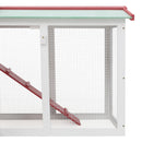 tsilova Tsilova Deutschland Lebensräume & Gehege für Kleintiere Großer Kaninchenstall Rot und Weiß 145x45x85 cm Holz