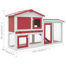 tsilova Tsilova Deutschland Lebensräume & Gehege für Kleintiere Großer Kaninchenstall Rot und Weiß 145x45x85 cm Holz