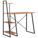 tsilova Tsilova Deutschland Schreibtische Schreibtisch mit Regaleinheit Schwarz und Braun 102×50×117 cm