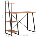 tsilova Tsilova Deutschland Schreibtische Schreibtisch mit Regaleinheit Schwarz und Braun 102×50×117 cm