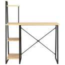 tsilova Tsilova Deutschland Schreibtische Schreibtisch mit Regaleinheit Schwarz und Eiche 102×50×117 cm