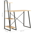 tsilova Tsilova Deutschland Schreibtische Schreibtisch mit Regaleinheit Schwarz und Eiche 102×50×117 cm