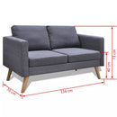 tsilova Tsilova Deutschland Sofas Sofa 2-Sitzer Stoff Dunkelgrau