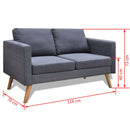 tsilova Tsilova Deutschland Sofas Sofa Set 2-Sitzer und 3-Sitzer Stoff Dunkelgrau