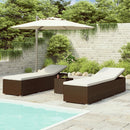 tsilova Tsilova Deutschland Sonnenliegen 3-tlg. Garten-Sonnenliegen mit Teetisch Poly Rattan Braun