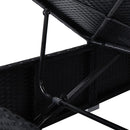 tsilova Tsilova Deutschland Sonnenliegen 3-tlg. Garten-Sonnenliegen mit Teetisch Poly Rattan Schwarz